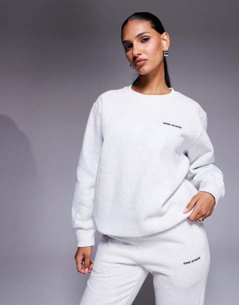 Simmi London Ashby essentials sweatshirt in pebble grey - view 1