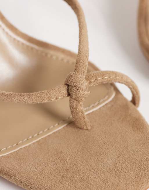Simmi London - Asra - Mule-sandaler med hæl i gråbrun imiteret ruskind, 4 af 4