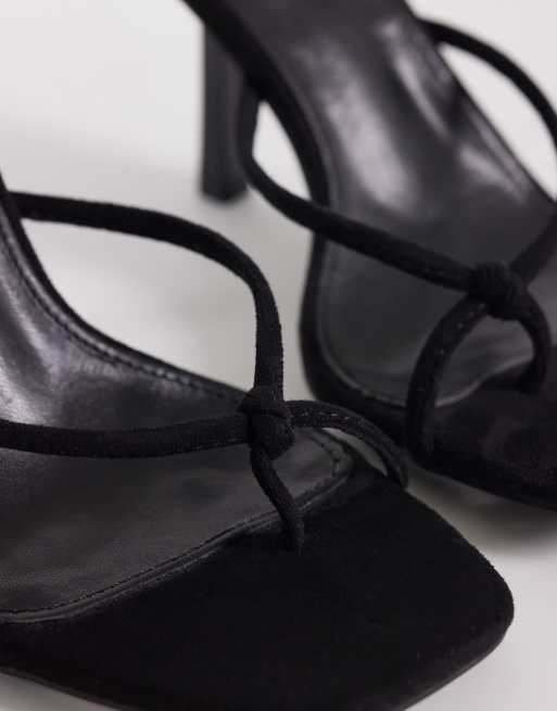 SIMMI London - Asra - Mules larges à talon en imitation suédine - Noir, 3 de 4