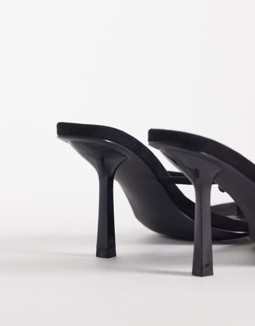 SIMMI London - Asra - Mules larges à talon en imitation suédine - Noir, 4 de 4