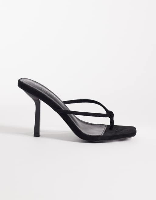 SIMMI London - Asra - Sandales type mules à talon en suédine - Noir, 1 de 4
