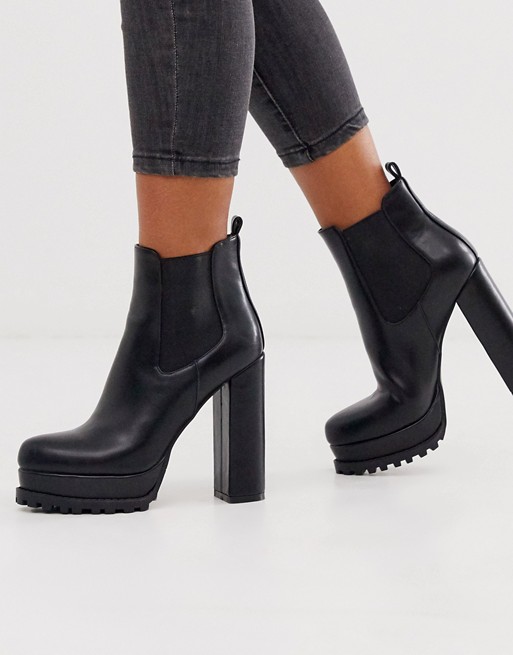 Simmi London Aura black chunky platform chelsea boots | ASOS