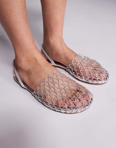 Simmi London Avianna mesh shoes in silver - view 1