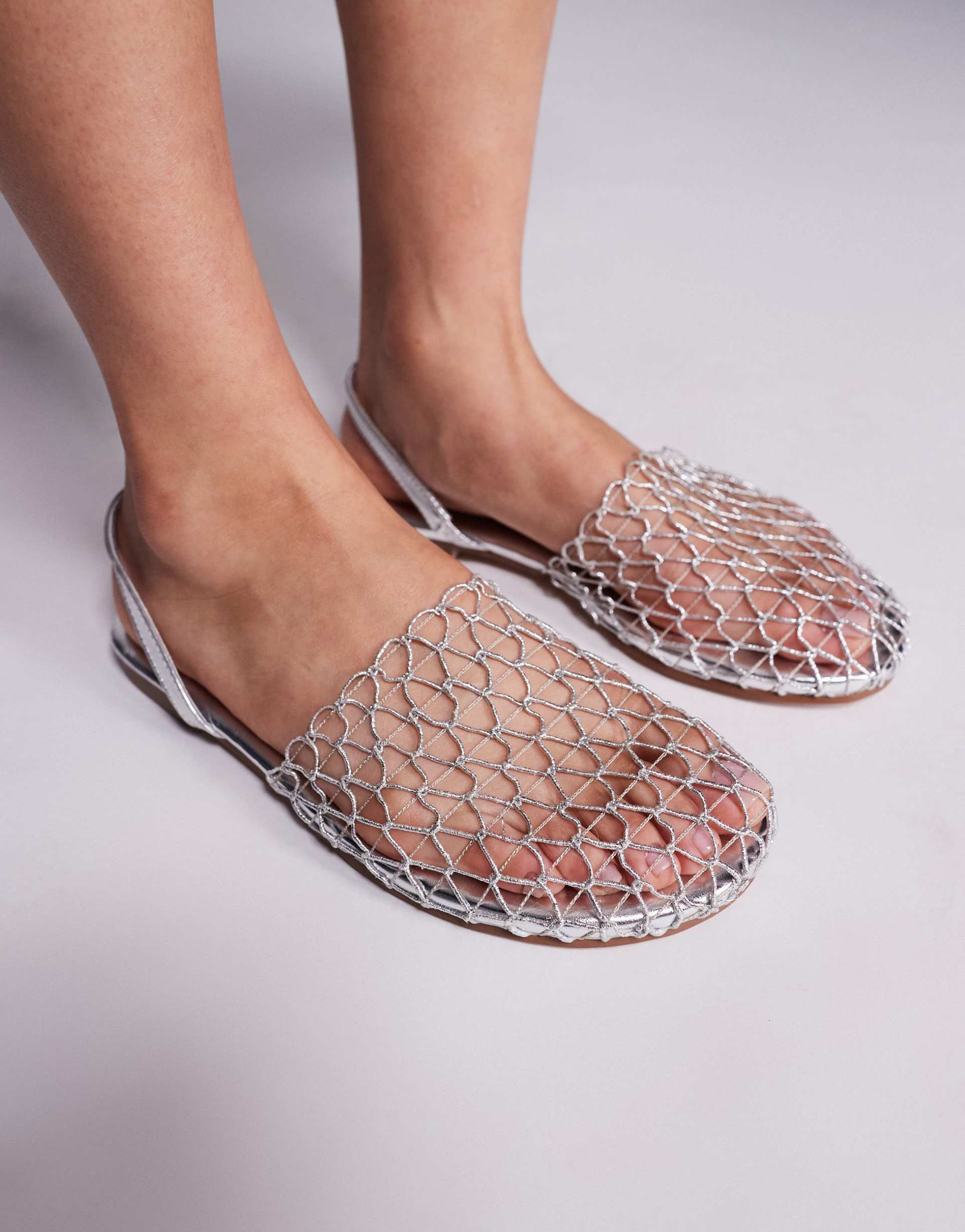 simmi london avianna mesh shoes in silver