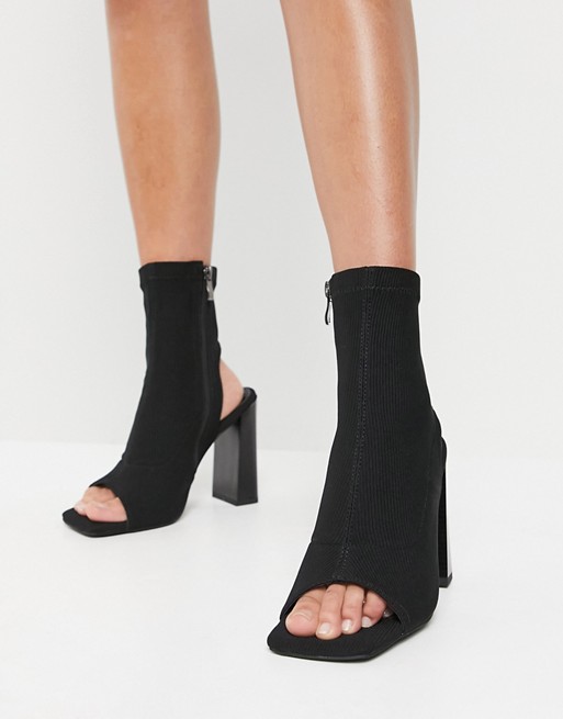 Simmi London Avis peep toe boots in black