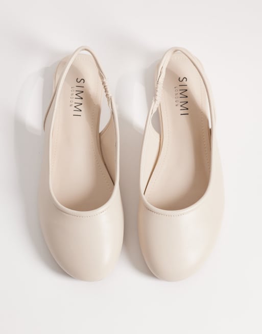 Simmi London Avril slingback ballet flats in stone, 2 of 4