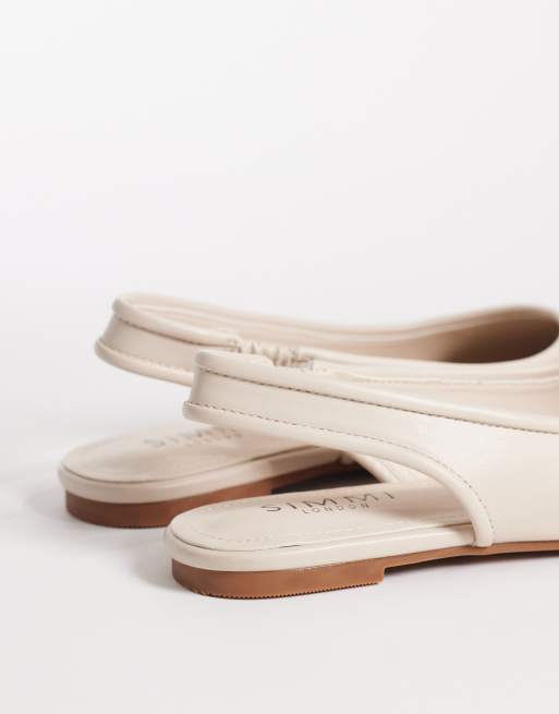 Simmi London Avril slingback ballet flats in stone, 4 of 4