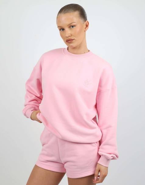 Simmi London Back embroidered detail oversized sweatshirt in pink