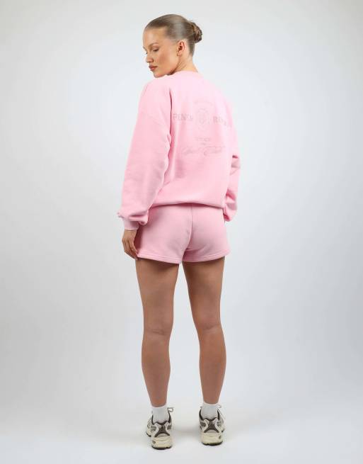 Simmi London Back embroidered detail oversized sweatshirt in pink, 3 of 4