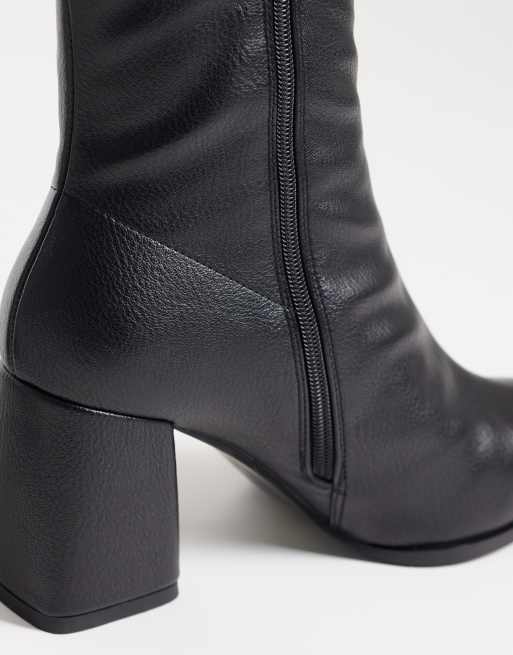 Simmi London Bark block heeled ankle boots in black, 4 of 4