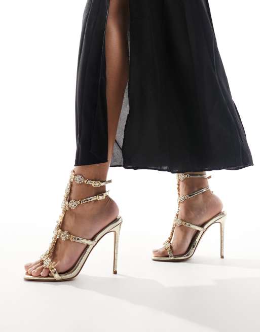 SIMMI London - Beau - Spartiates à talon avec boucles ornementées - Doré, 4 de 4