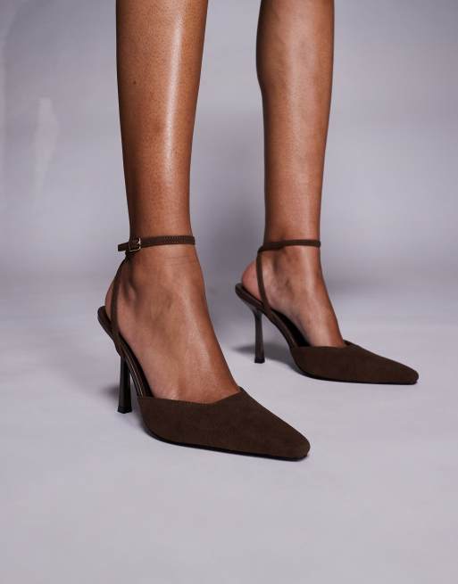Simmi London – Bebbo – Chokladbruna pumps med klack, 3 av 4