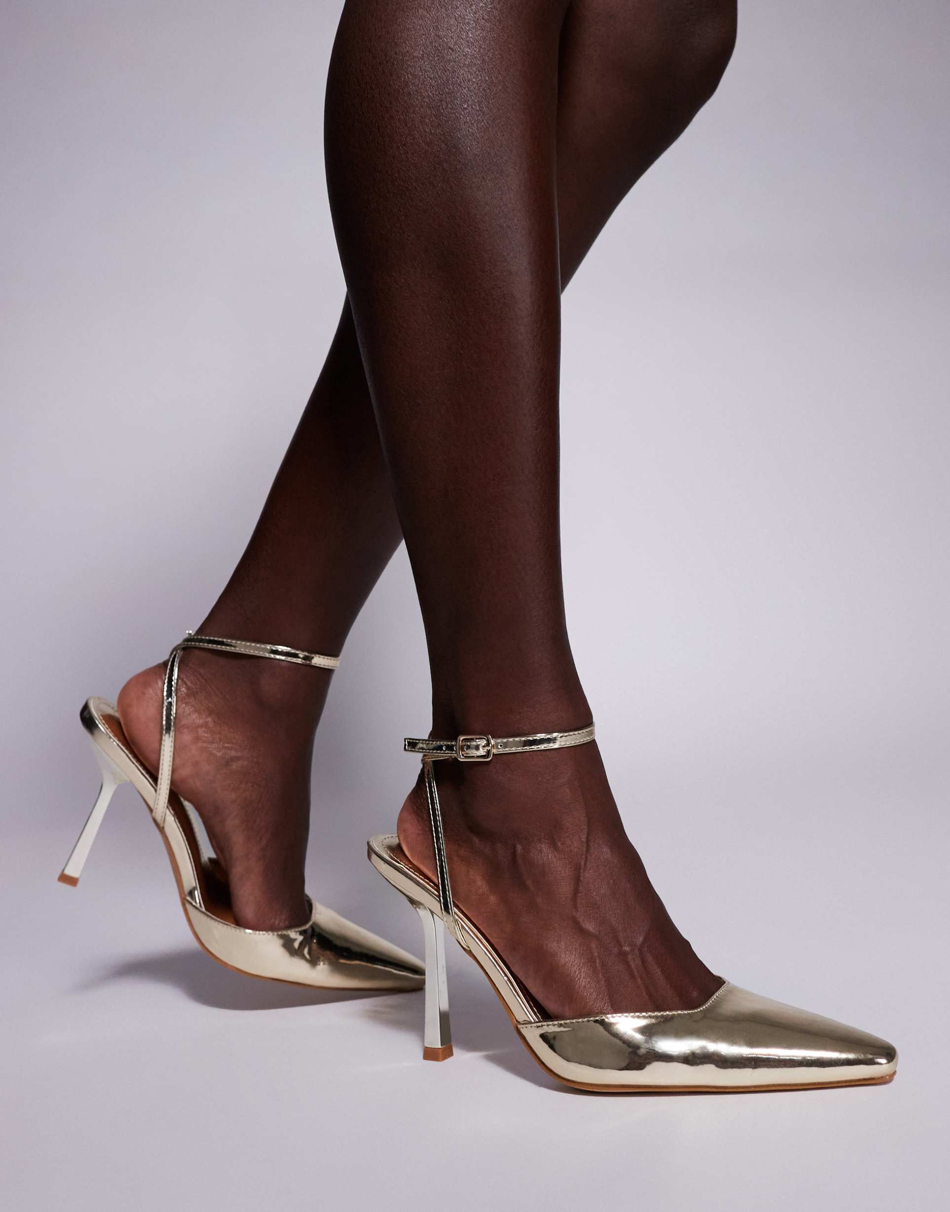 simmi london bebbo open back pumps in gold
