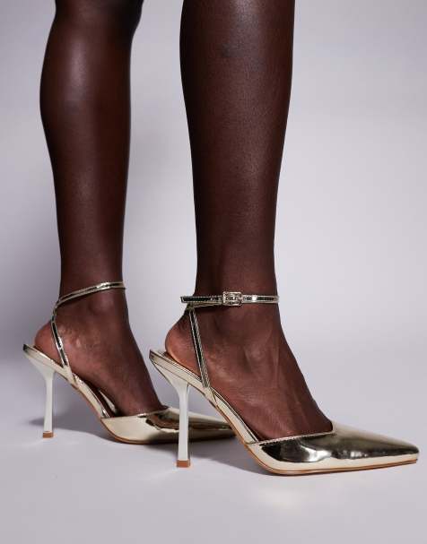Simmi London - Bebbo - Scarpe décolleté a pianta larga aperte sul retro oro - view 1