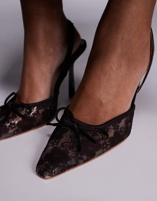 Simmi London - Bebee - Schoenen van kant met hak in bruin, 2 van 4