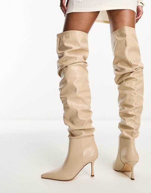 Bottes beige clair hot sale