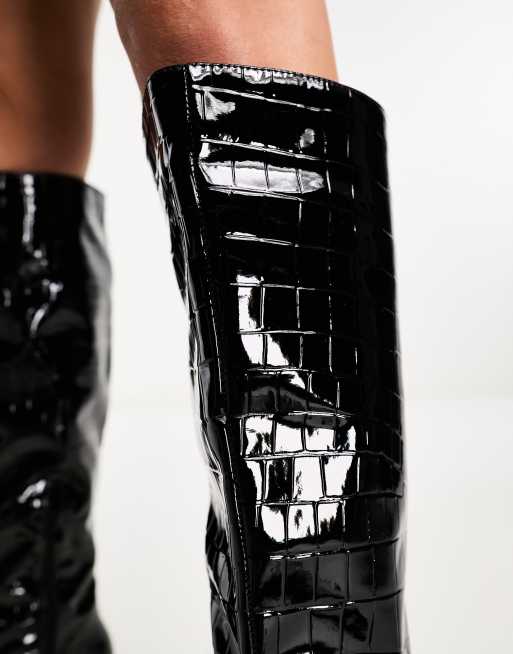 Crocodile thigh high clearance boots