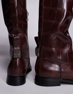 Simmi Shoes Simmi London Bernie Riding Knee Boots In Multi
