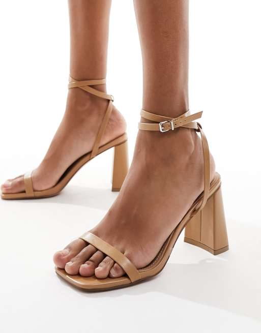 Nude strap block heel best sale