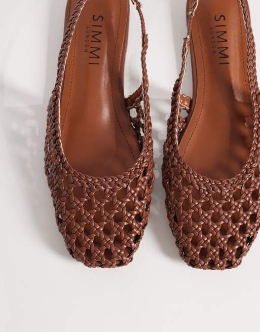 SIMMI London Biao slingback woven ballet flats in tan, 2 of 4
