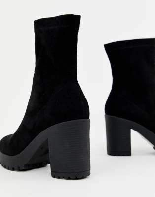 black chunky sock boots