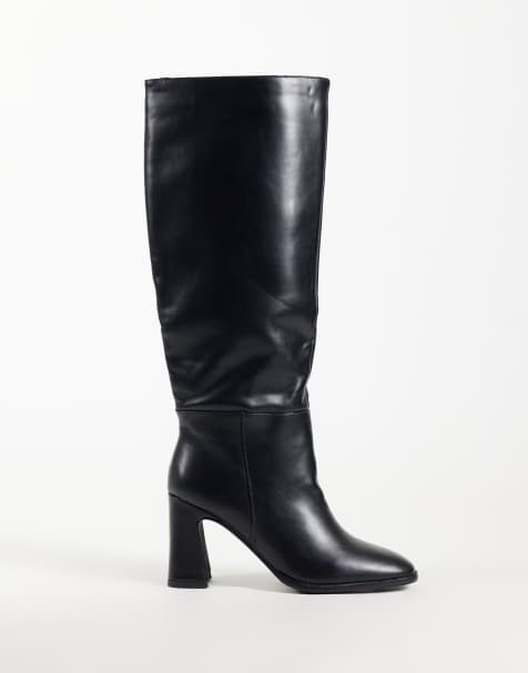 Simmi London bottes montantes à talon carré noires - view 1