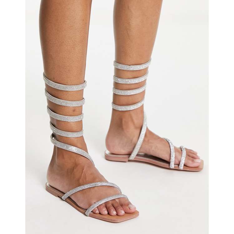 Silver wrap sandals new arrivals