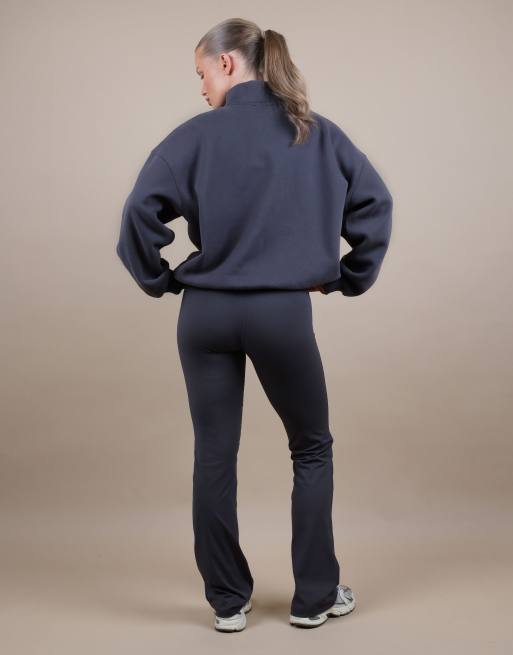 Simmi London Bronte zip through funnel neck sweatshirt in dark grey, 3 of 4