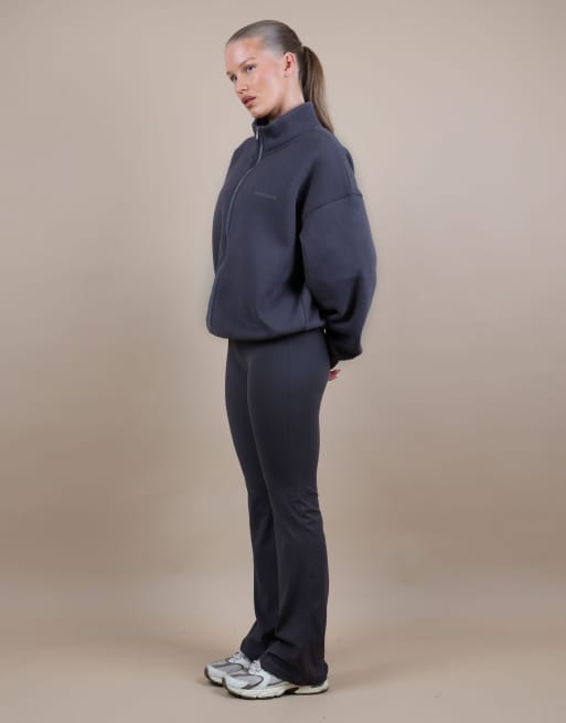 Simmi London Bronte zip through funnel neck sweatshirt in dark grey, 4 of 4