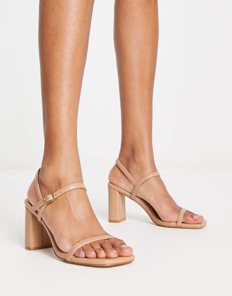 Simmi London Calista block heel sandals in beige - view 1