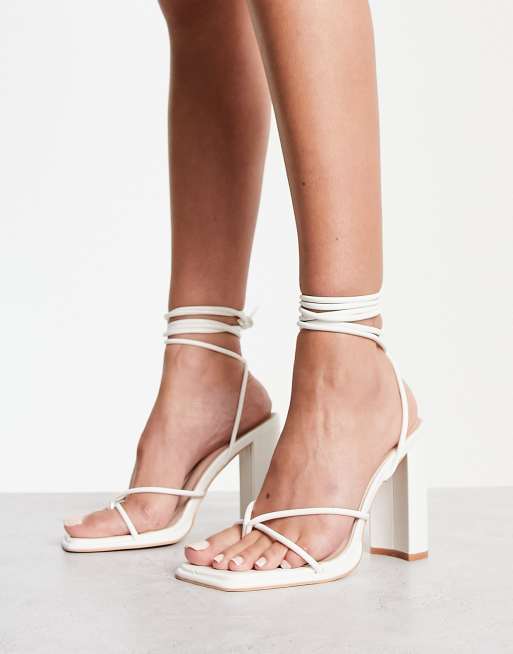 lace up thong heel