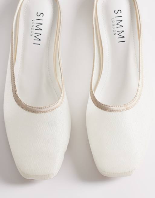 Simmi London Carly mules in off white mesh, 2 of 4