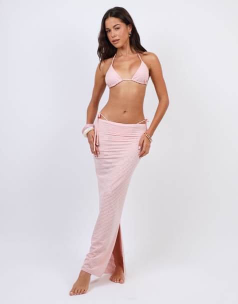Simmi London Chevron beach maxi skirt in pink - view 1