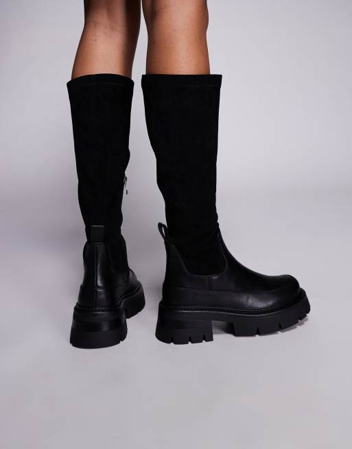 SIMMI London Chorley knee boots with chunky sole in black, 3 of 4