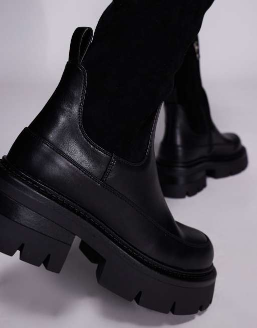 Simmi London – Chorley – Kniehohe Stiefel in Schwarz mit dicker Sohle, 2 von 4