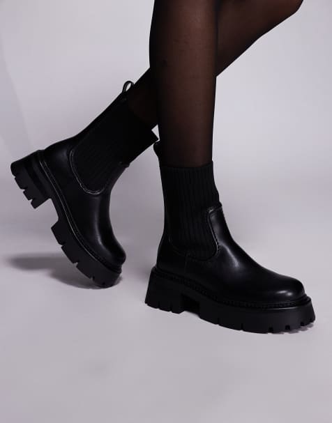 Simmi London chunky low ankle boots in black - view 1