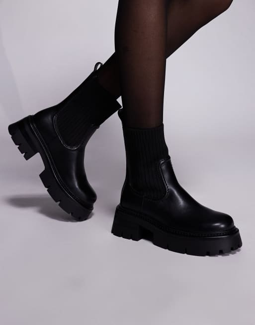 Simmi London chunky low ankle boots in black