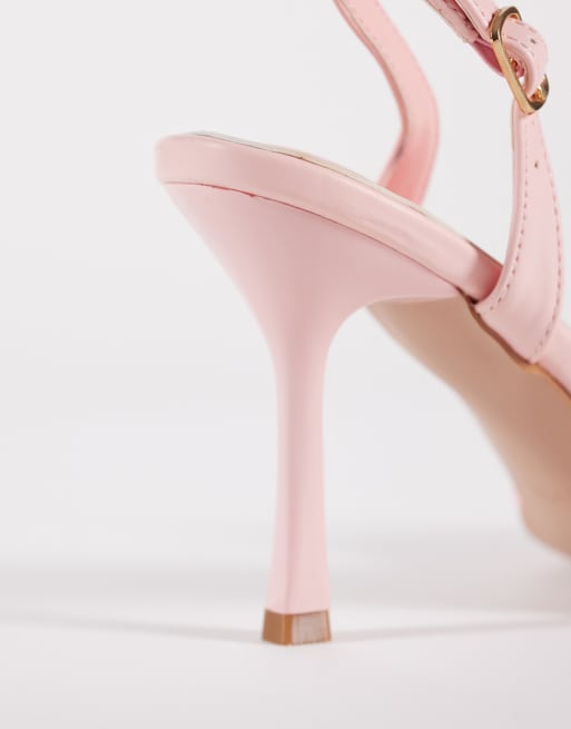 Simmi London Cindy heeled sandals with sequins in pink, 3 of 4