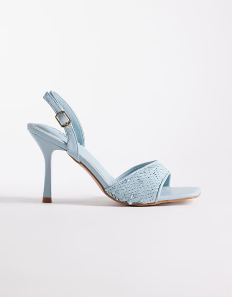 Simmi London - Cindy - Sandali blu con tacco e paillettes - view 1