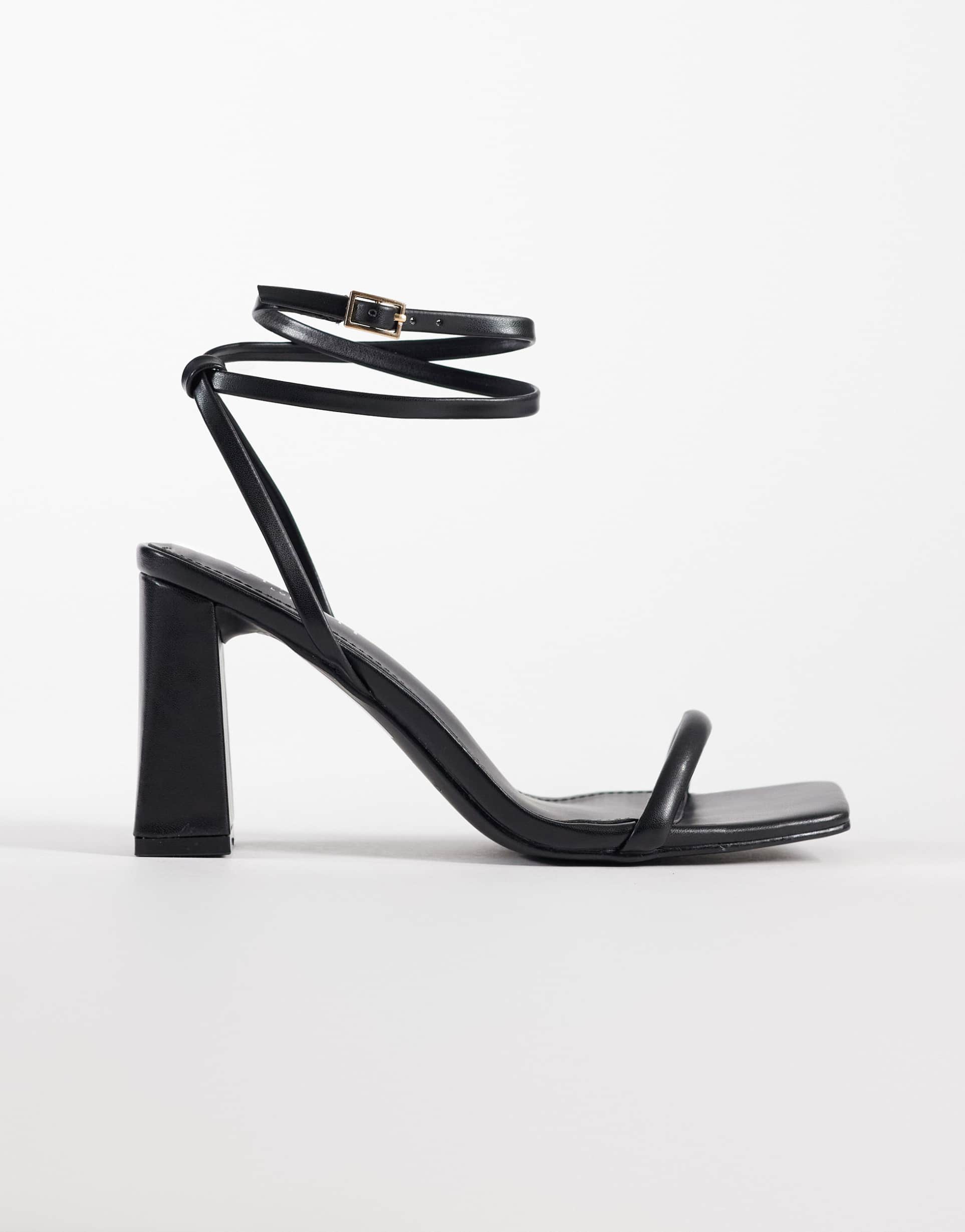 simmi london citra block heel sandals in black