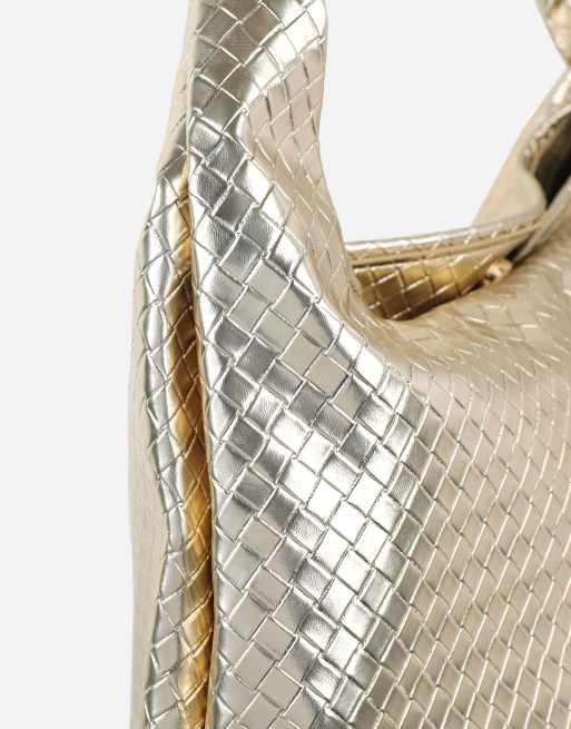 Simmi London Clementine shoulder bag in gold woven, 3 of 6