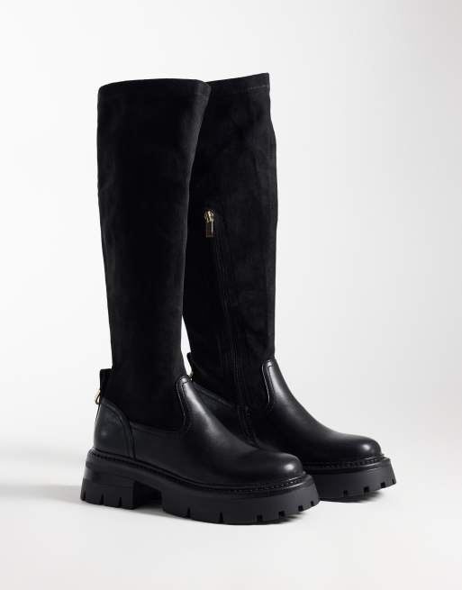 Simmi London Clive chunky knee boots in black, 2 of 4