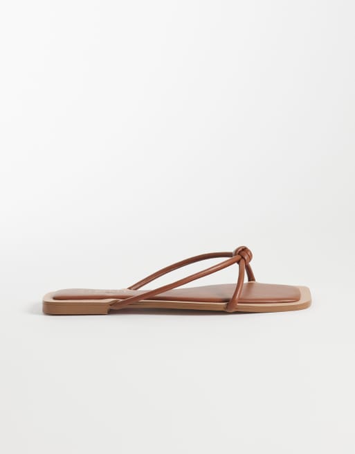 SIMMI London – Cola – Ljusbruna platta sandaler med knut, 2 av 4