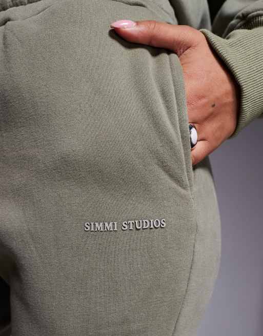Simmi London Colby essentials cuffed joggers in olive, 4 of 5