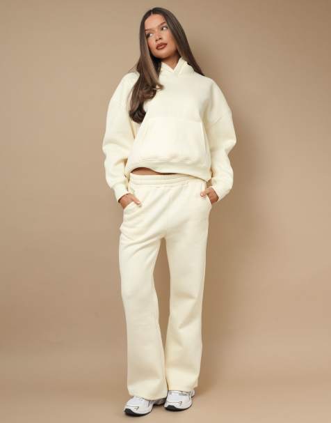 Simmi London Colby essentials flared joggers in cream - view 1