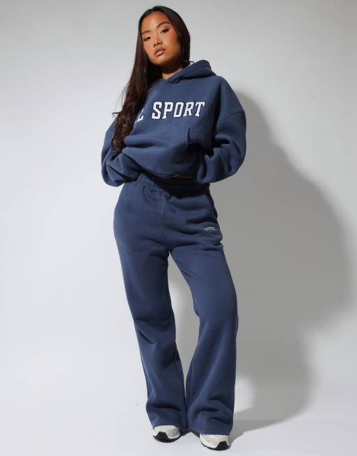 Simmi London Colby sport flared joggers in vintage blue, 3 of 4