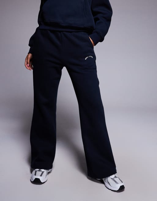 Simmi London Colby varsity flared joggers in oxford blue, 4 of 5