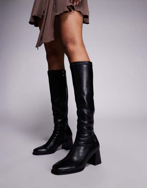 SIMMI London Cole heeled knee boots with block heel in black, 4 of 4