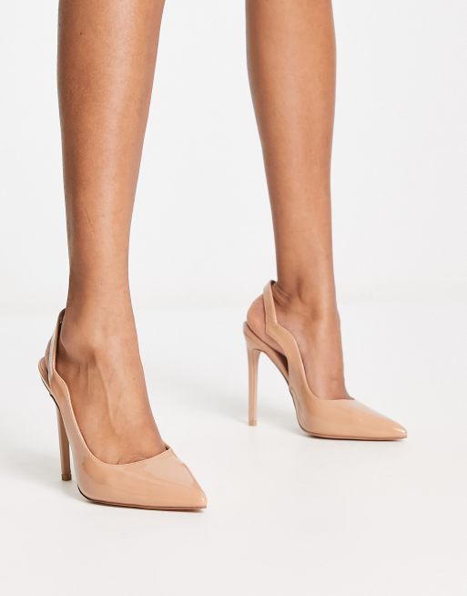Simmi London Corale heeled slingbacks in beige patent , 4 of 4