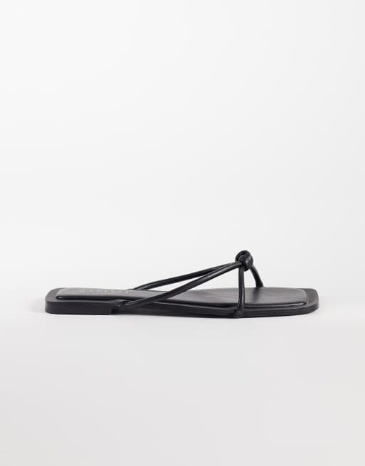 SIMMI London Cosmina knot flat sandals in black, 2 of 4